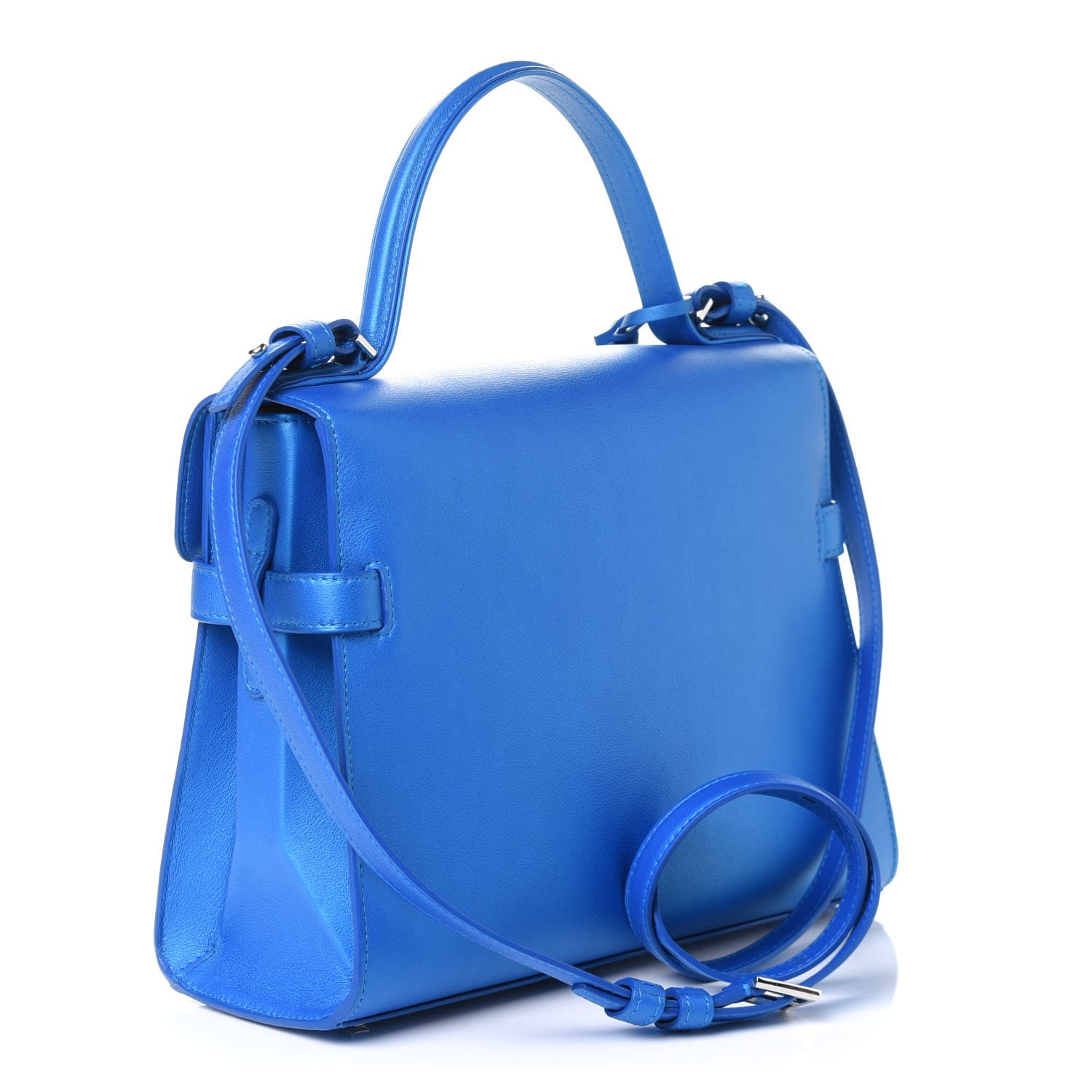 Delvaux Calfskin MM Tempete Satchel Satin Electric 3 of 11