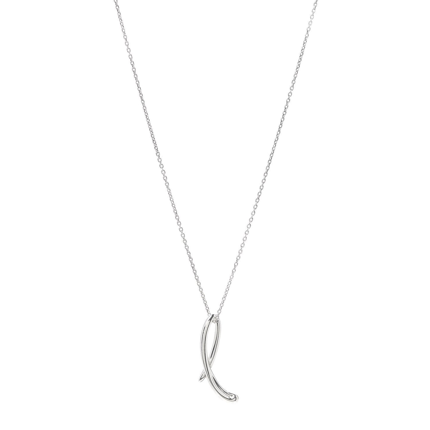 Sterling Silver Elsa Peretti Letter L Pendant Necklace