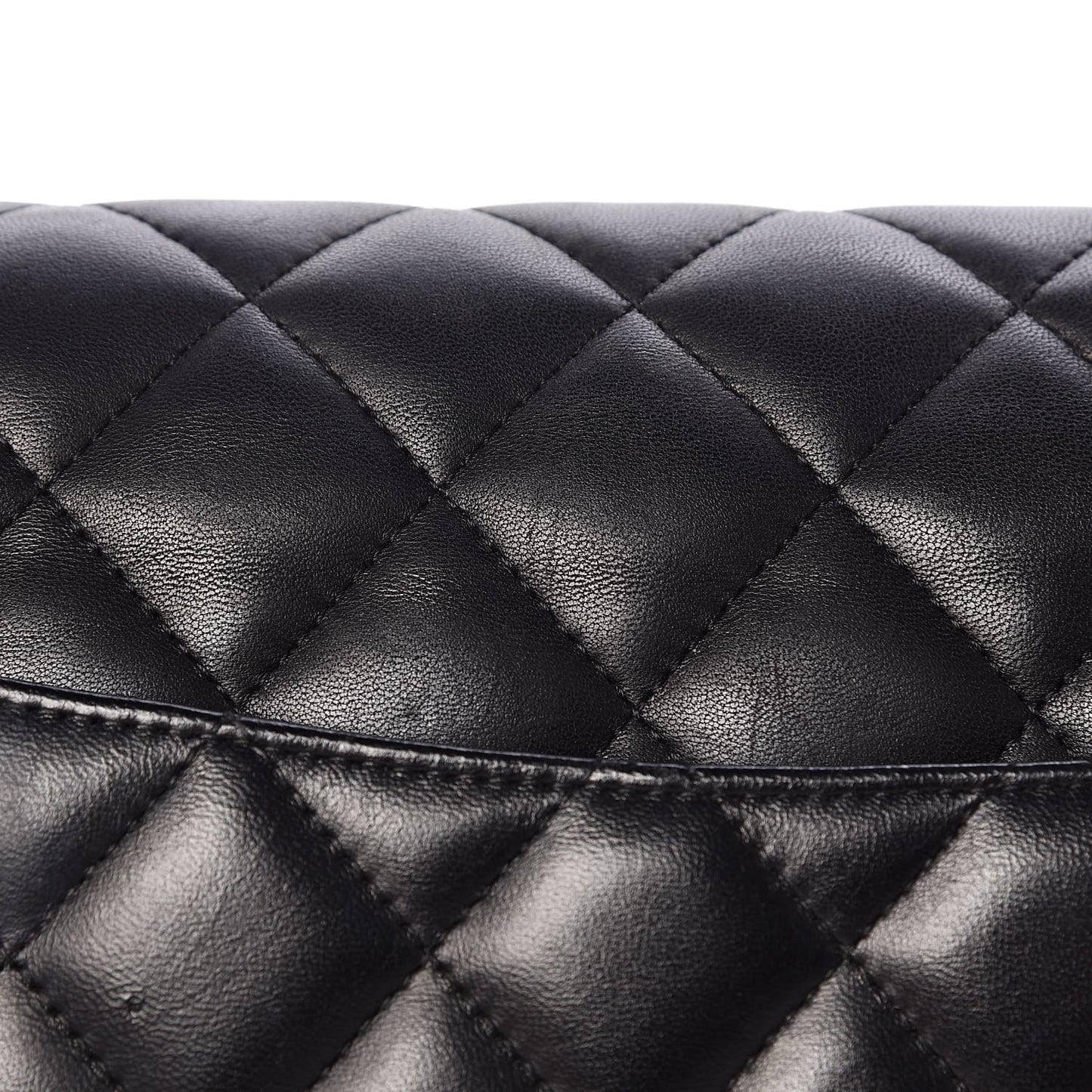 Lambskin Quilted Jumbo Double Flap Black