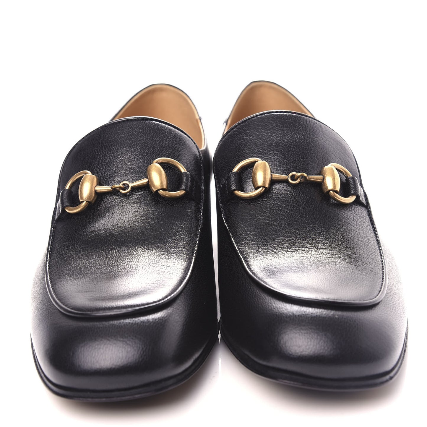 Goatskin Womens Horsebit Mid-Heel Loafers 36 Black