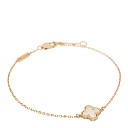 Van Cleef & Arpels 18K Yellow Gold Mother of Pearl Sweet Alhambra Bracelet 1 of 5