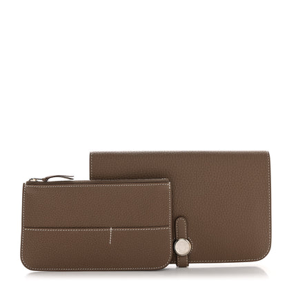 Hermes Togo Dogon Duo Wallet Etoupe 1 of 9