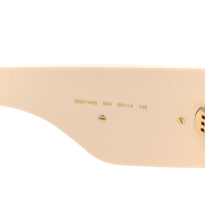 Gucci Acetate Crystal Oversize Hollywood Forever Sunglasses GG0144S Ivory 7 of 8