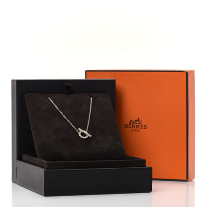 Hermes 18K Rose Gold Diamond Finesse Pendant Necklace 5 of 5