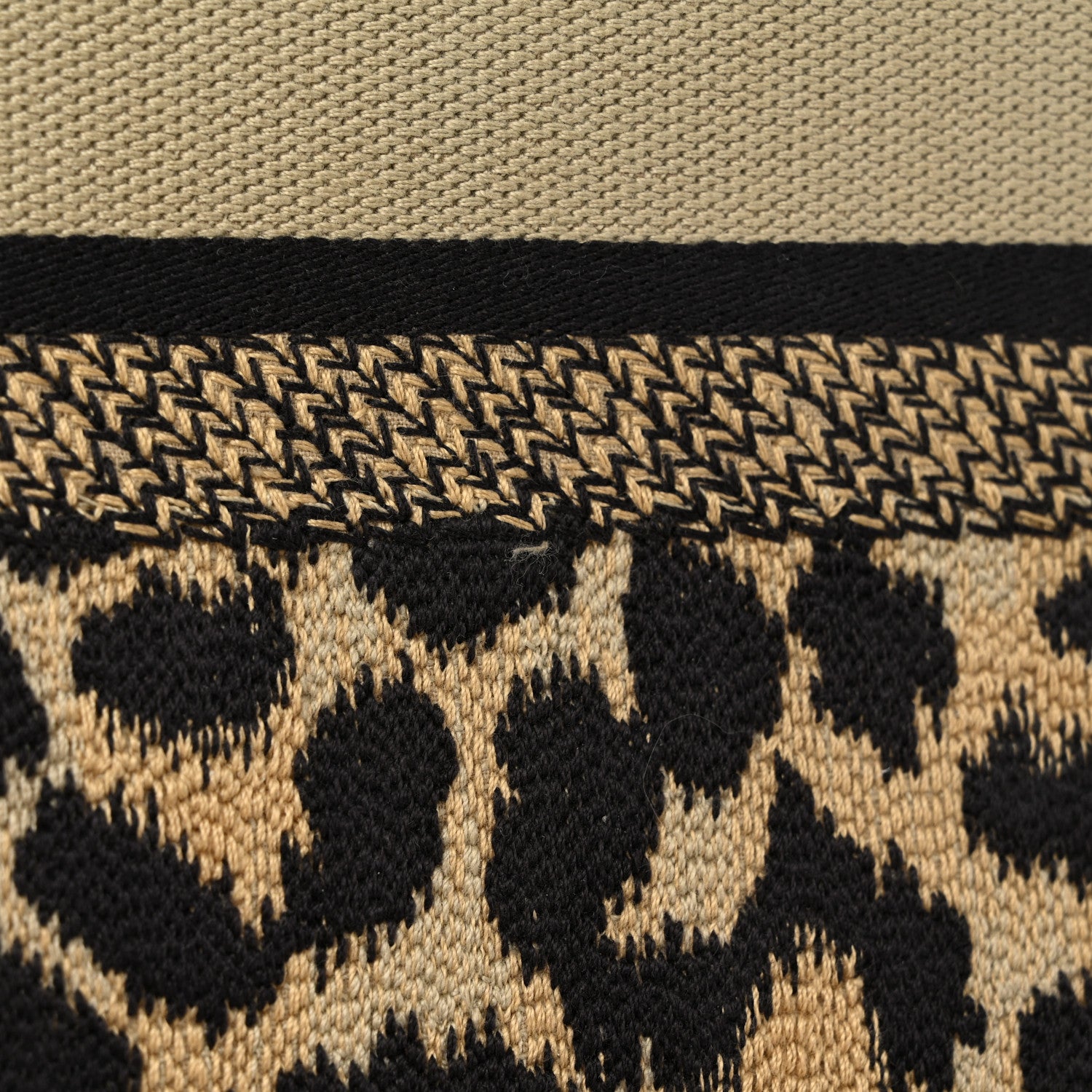 Christian Dior Canvas Mizza Embroidered Small Leopard Book Tote Beige 11 of 12