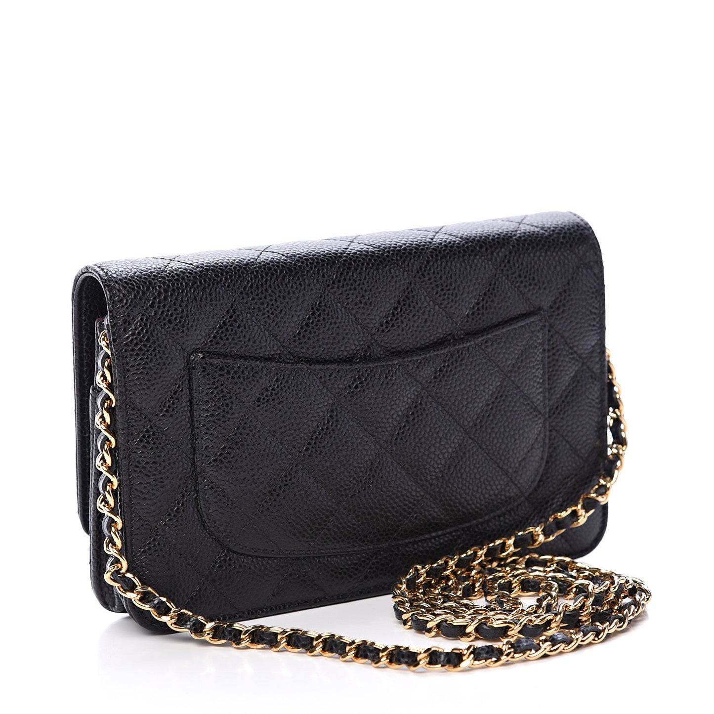 Caviar Quilted Wallet On Chain WOC Black