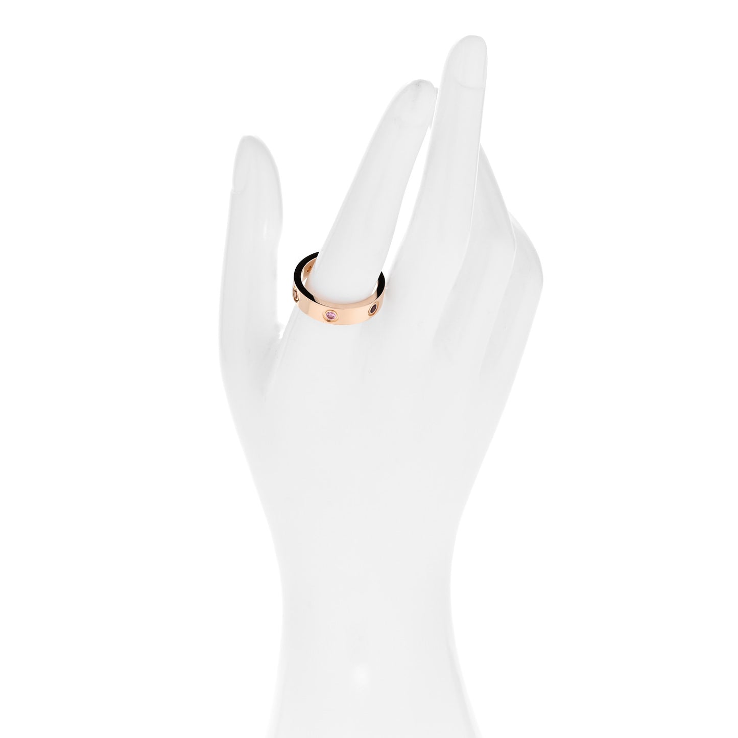 18K Pink Gold Sapphire Garnet Amethyst 5.5mm LOVE Ring 60 9.25