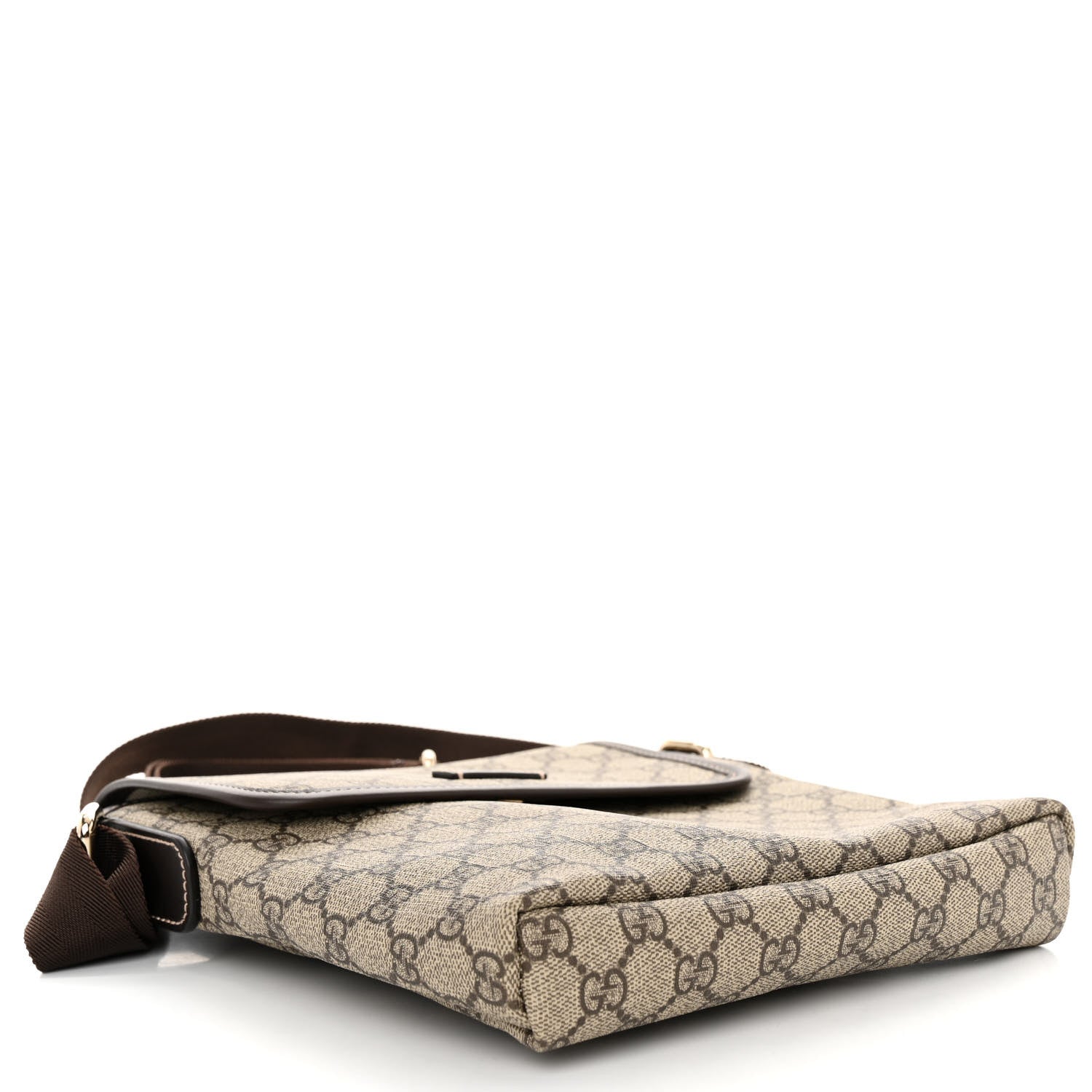Gucci GG Plus Monogram Small Flap Messenger Bag Beige Dark Brown 4 of 10