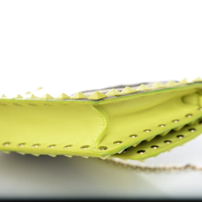 Valentino Garavani Nappa Canvas Camouflage Rockstud Chain Flap Crossbody Bag Fluo Yellow Multicolor 9 of 11