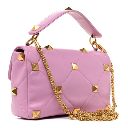 Valentino Garavani Nappa Large Roman Stud Shoulder Bag Giacinto 2 of 9