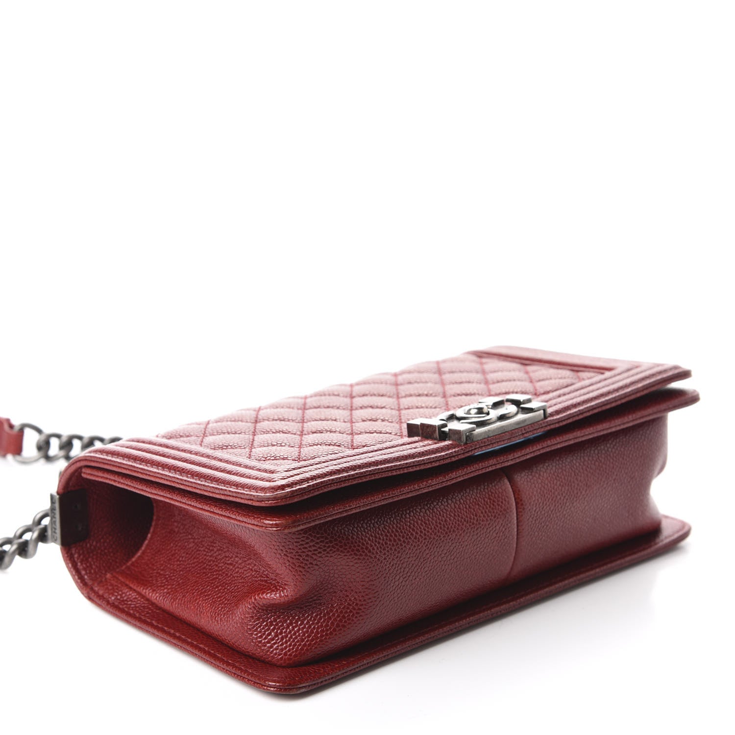 Chanel Caviar Quilted Medium Boy Flap Dark Red 4 of 15