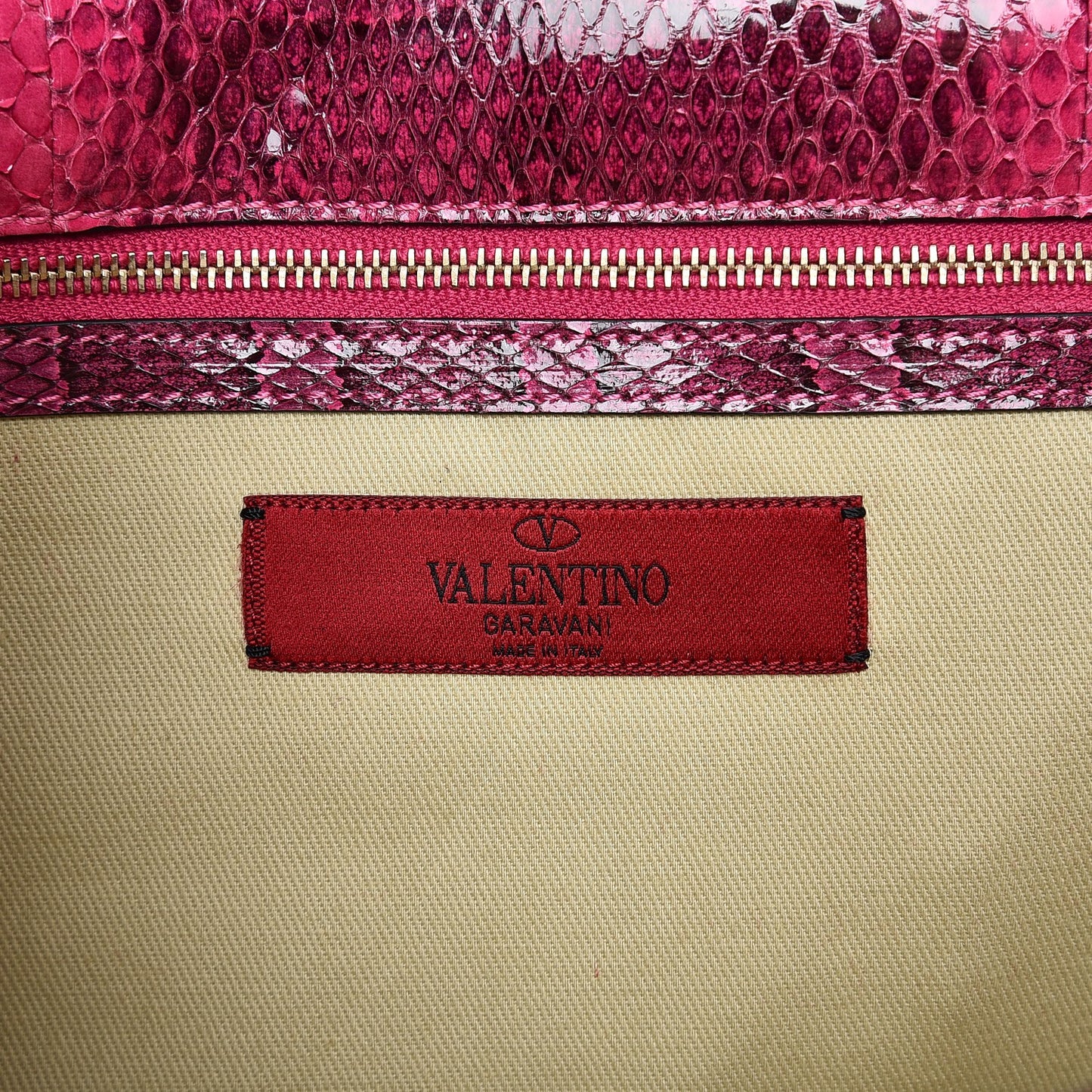Python Large Glam Lock Rockstud Flap Pop Fuxia