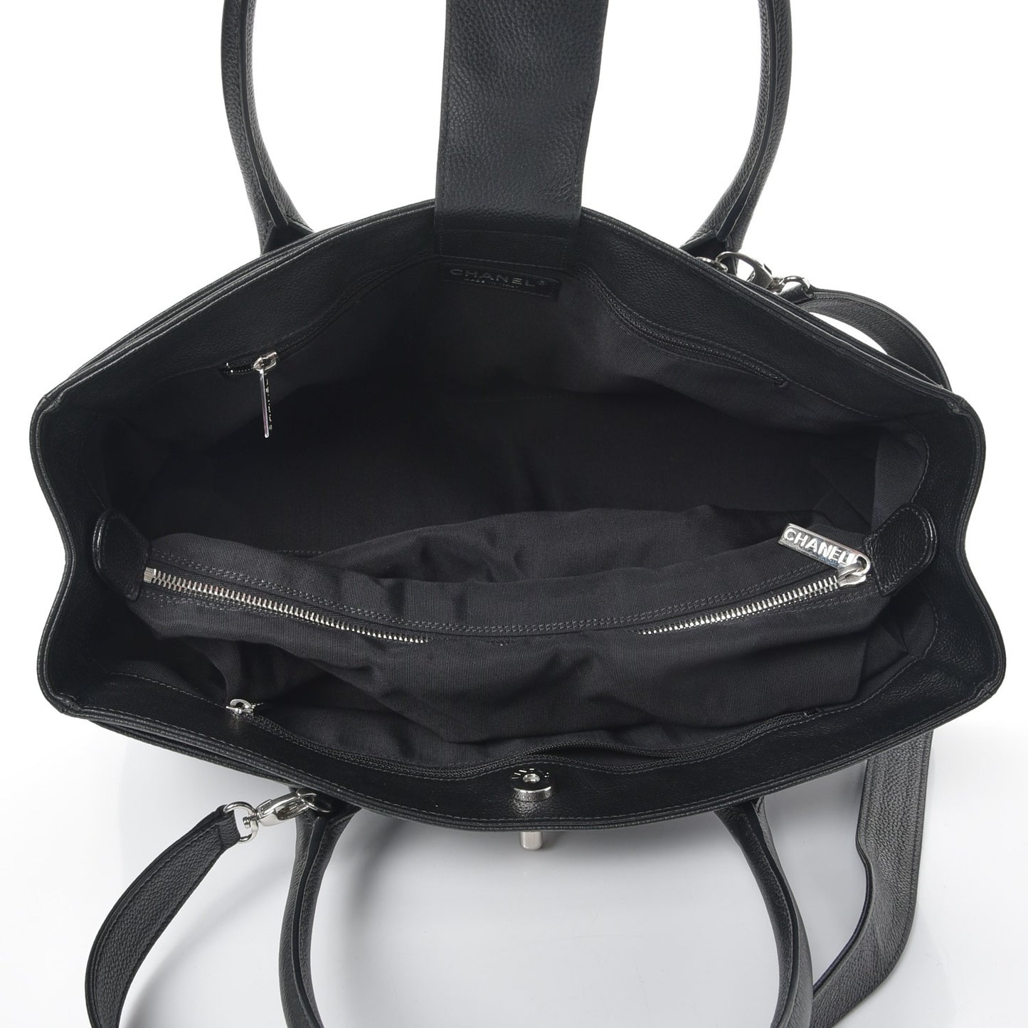 Calfskin Cerf Executive Shopper Tote Black
