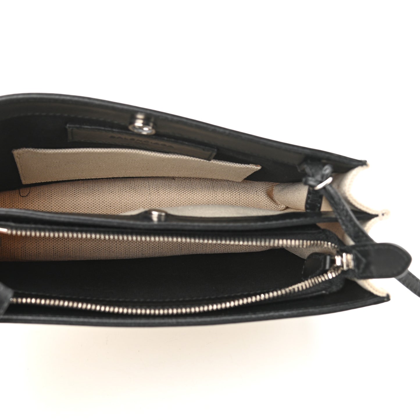 Cotton Canvas Pochette Crossbody Bag Black