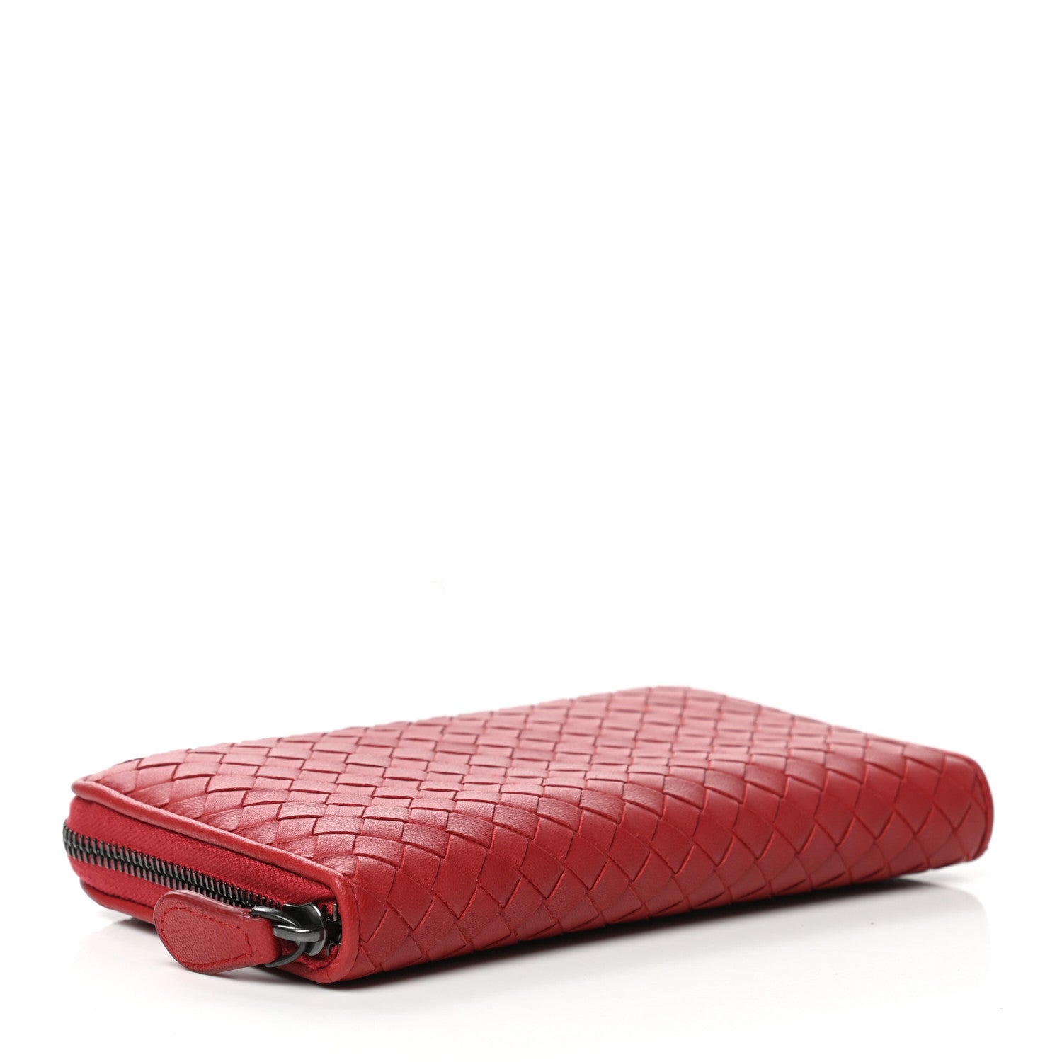 Bottega Veneta Intrecciato Zip Around Wallet Red 4 of 9