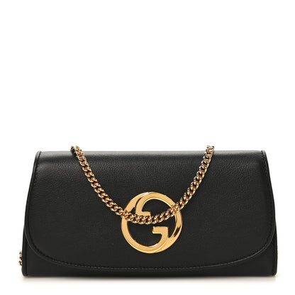 Gucci Roxy Calfskin Blondie Continental Chain Wallet Black 1 of 11