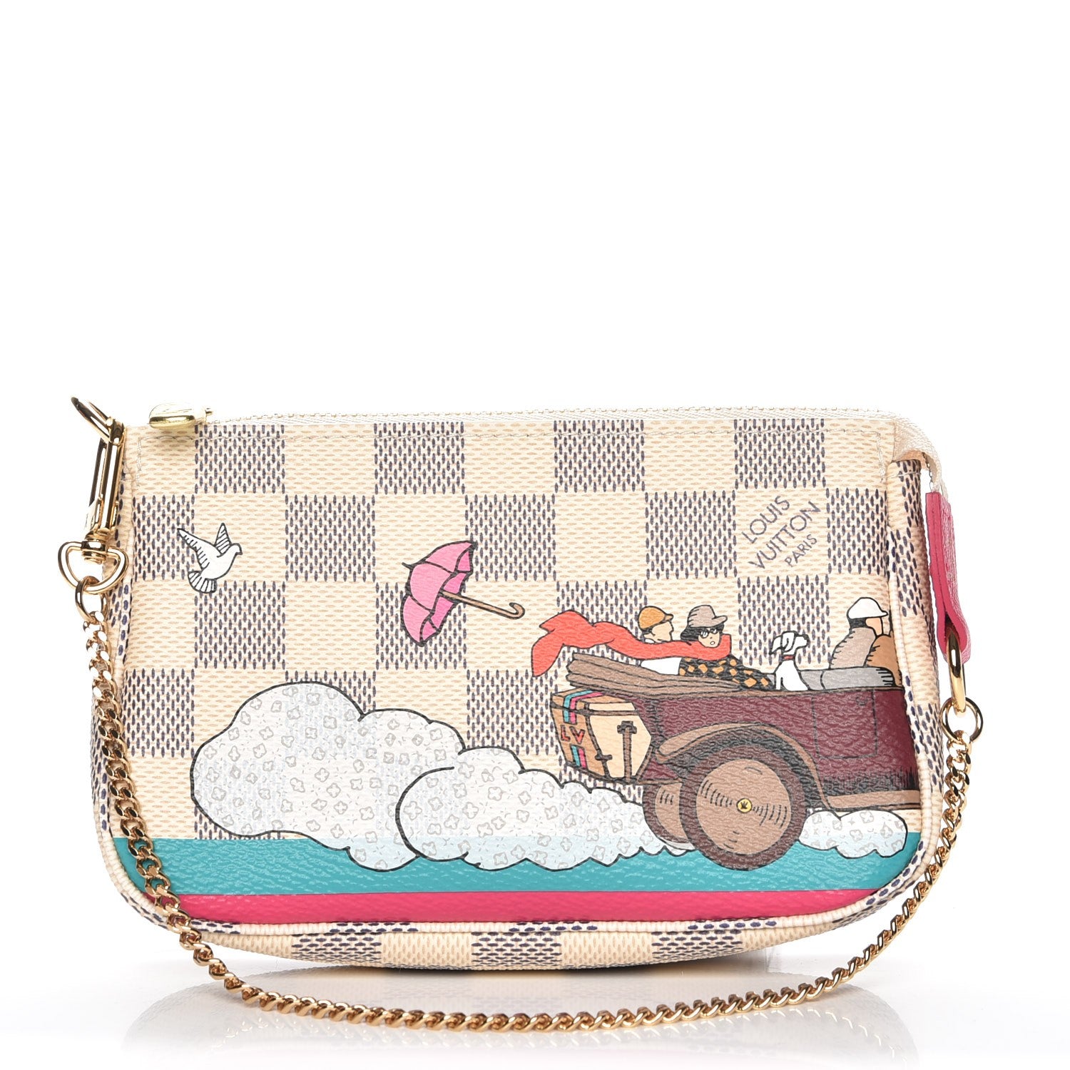 Louis Vuitton Damier Azur 2015 Christmas Animation Mini Pochette Accessories 1 of 8