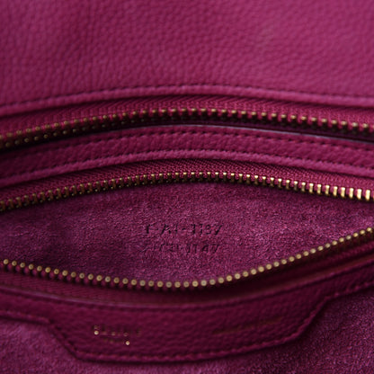 Celine Drummed Calfskin Micro Luggage Plum 13 of 14