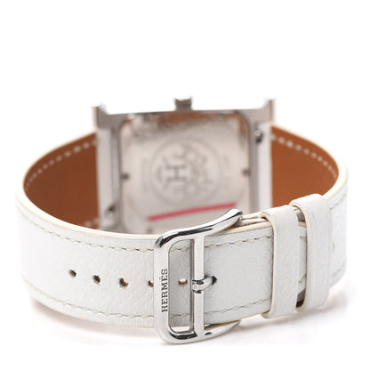 Hermes Stainless Steel Epsom 26mm Heure H Hour Quartz Watch Blanc 3 of 5