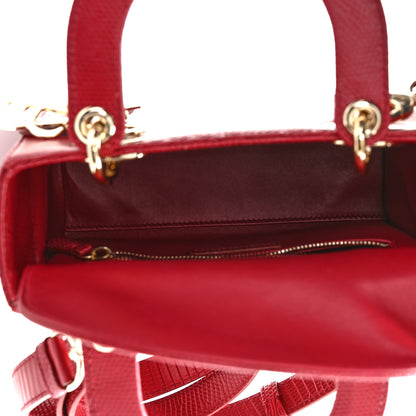 Christian Dior Lizard Small Lady Dior Cerise 5 of 11