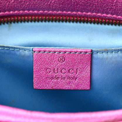 Gucci Laminated Nappa Matelasse Small GG Marmont Chain Shoulder Bag Fuxia Rosso Rosa 6 of 10