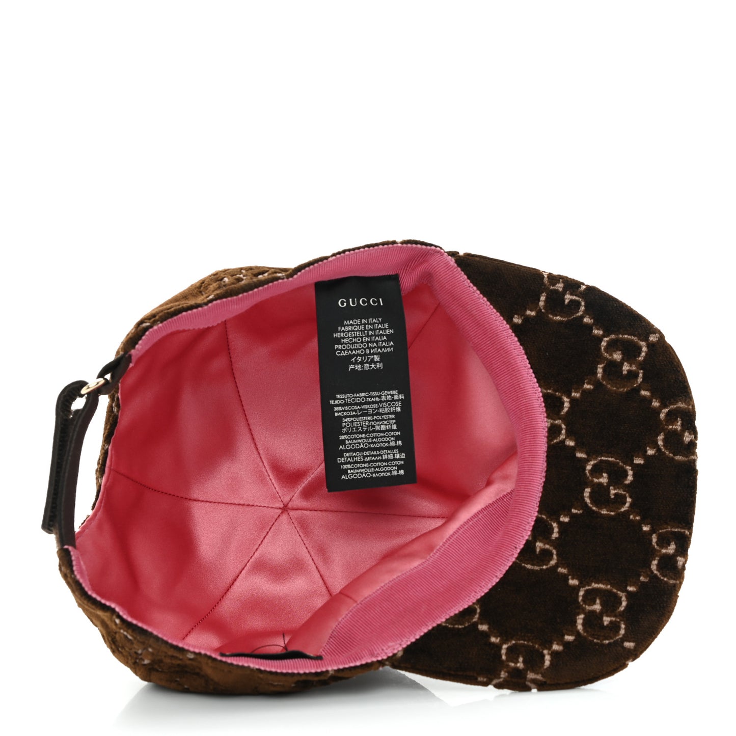 Velvet GG Monogram Baseball Cap XL Brown
