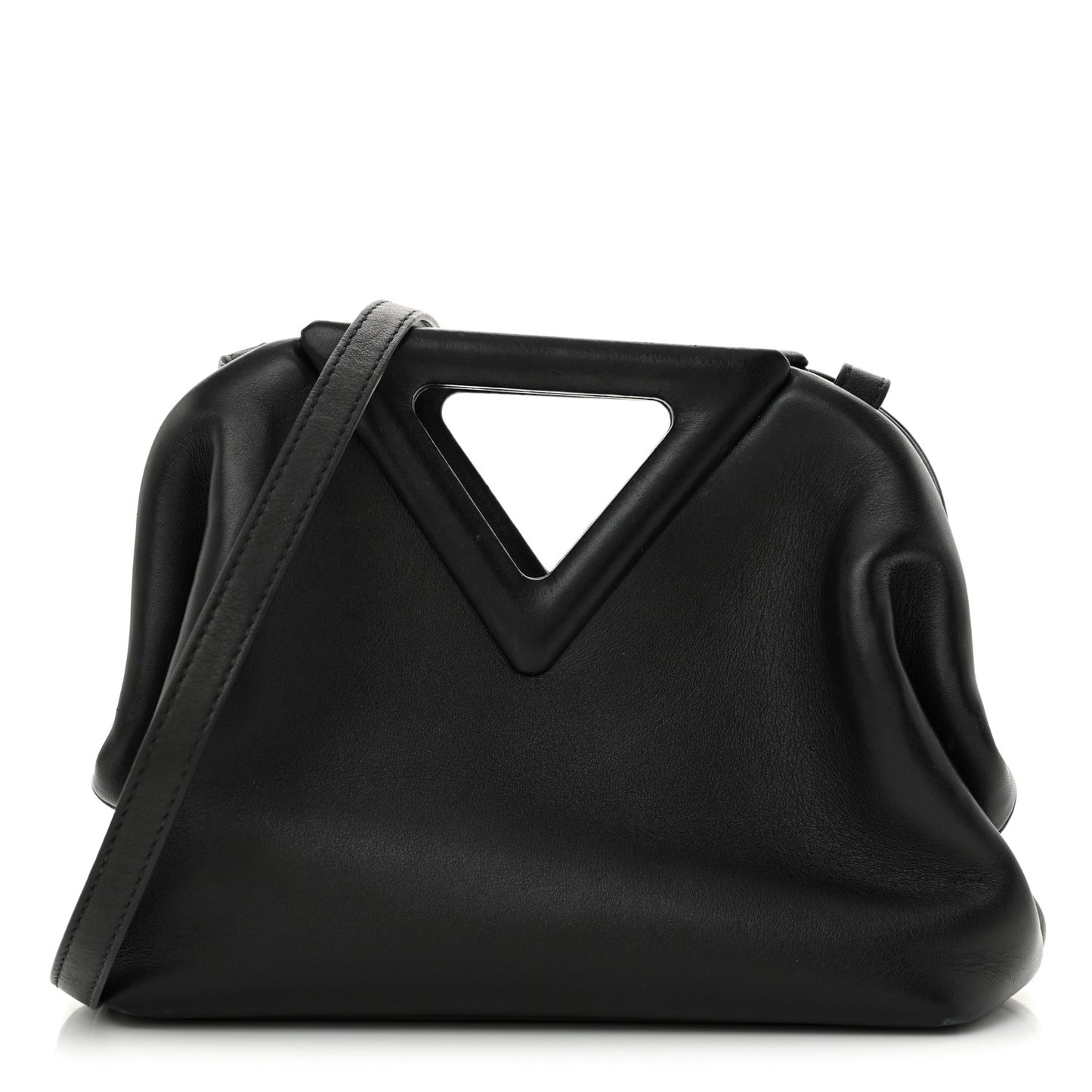 Calfskin Small The Point Triangle Bag Black