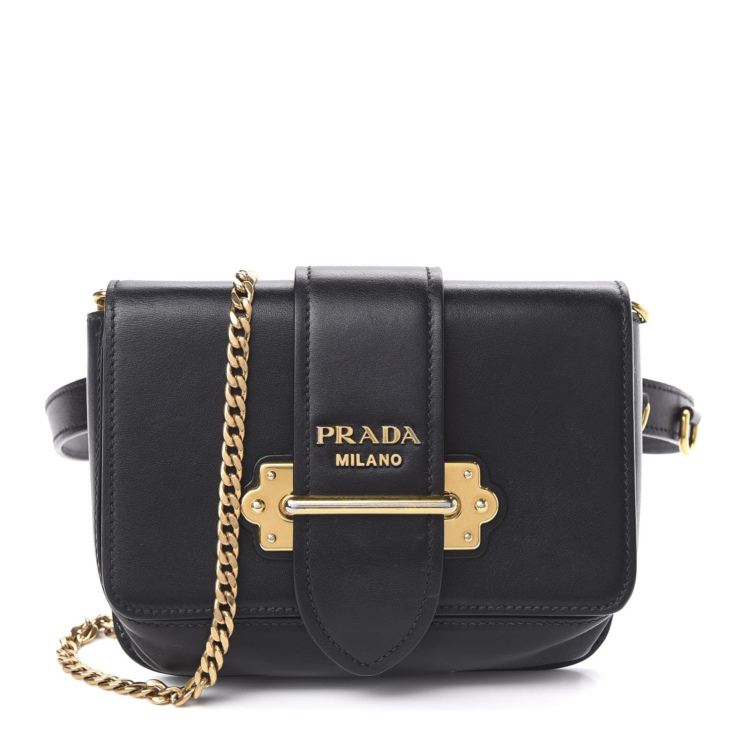 Prada City Calf Cahier Belt Bag Black 1 of 11