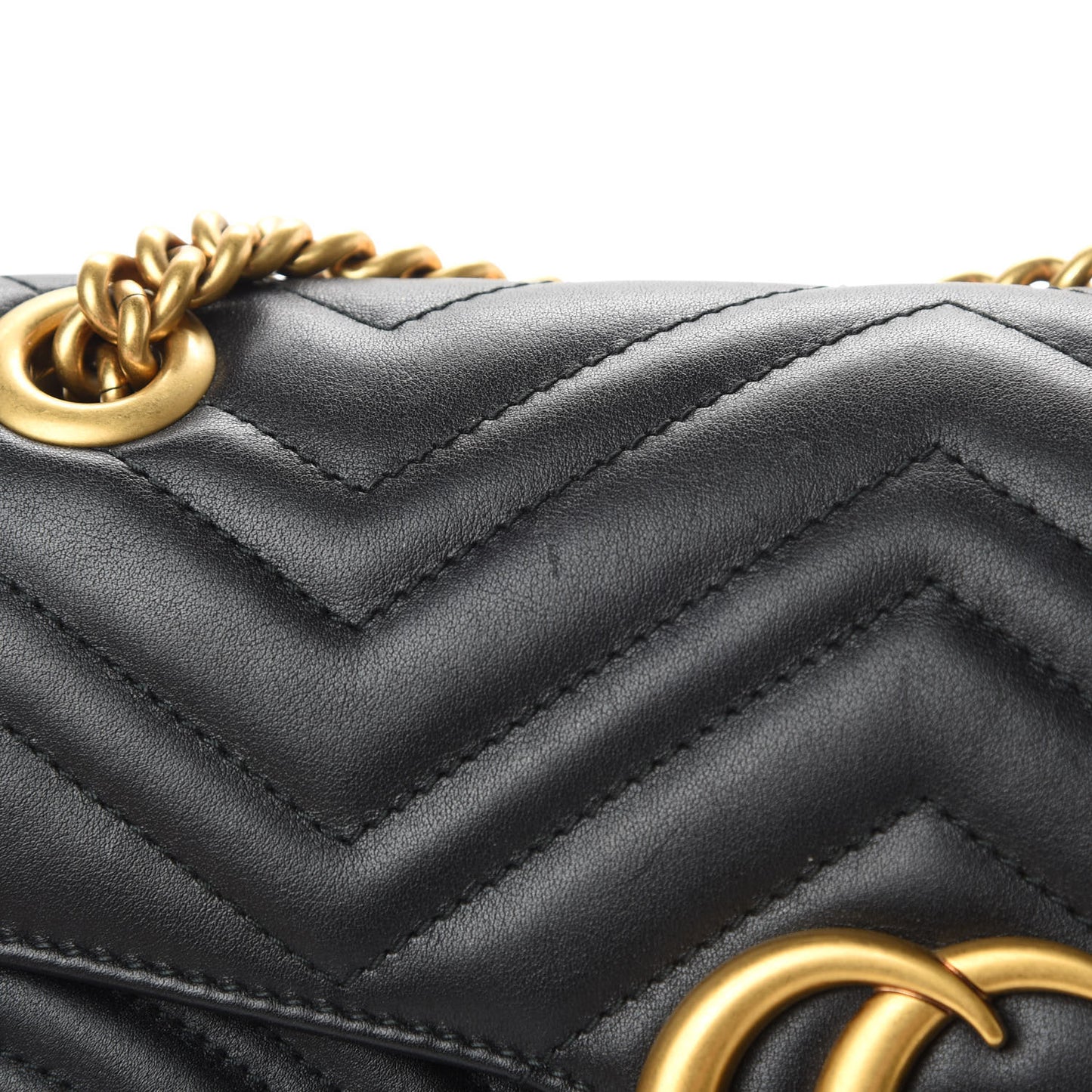 Calfskin Matelasse Small GG Marmont Shoulder Bag Black