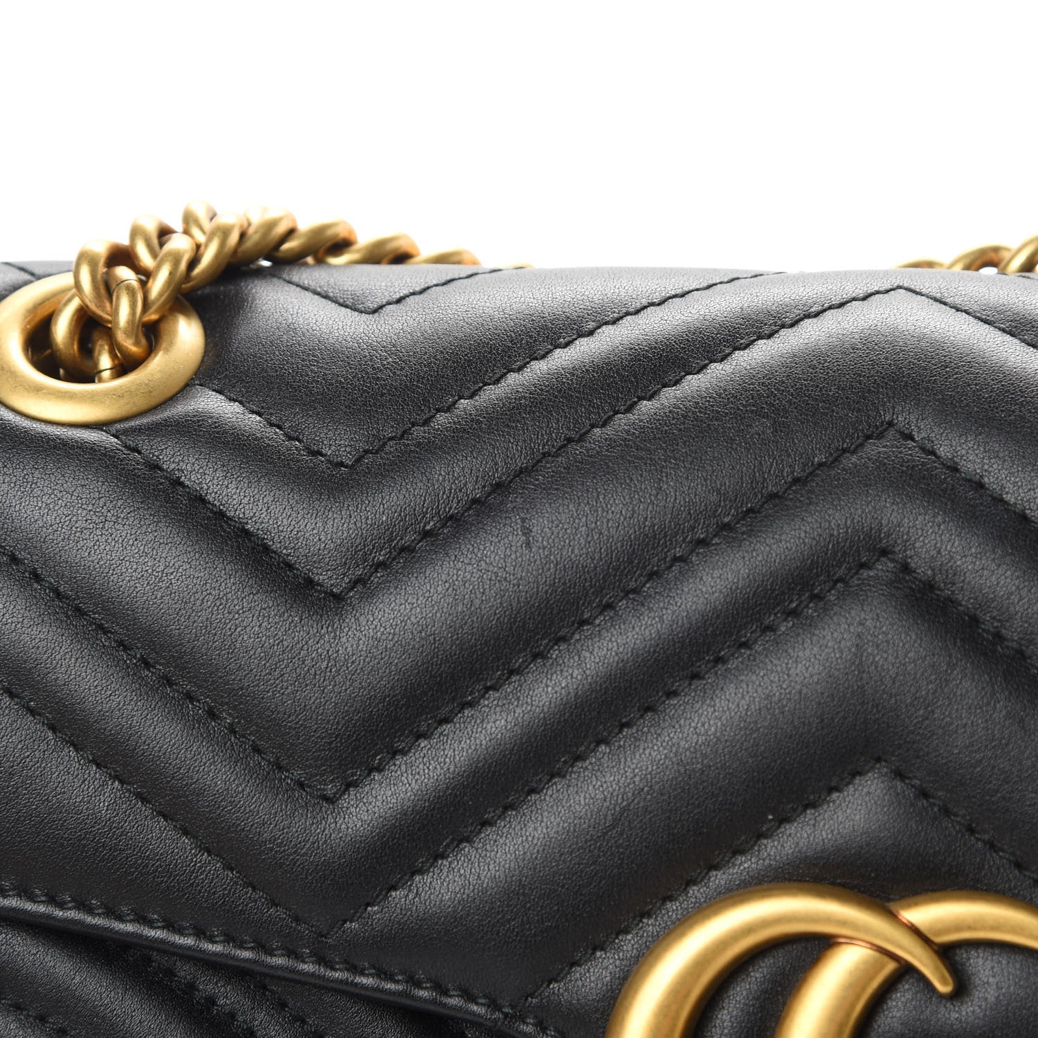 Gucci Calfskin Matelasse Small GG Marmont Shoulder Bag Black 14 of 14