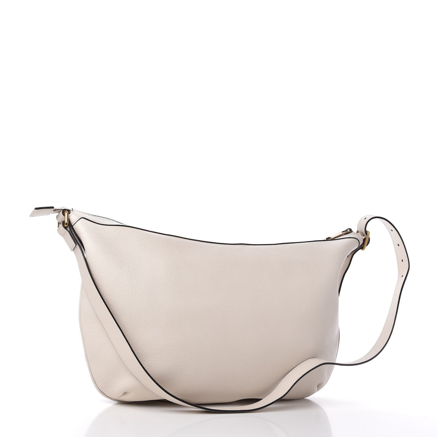 Gucci Grained Calfskin Logo Half Moon Hobo White 3 of 10