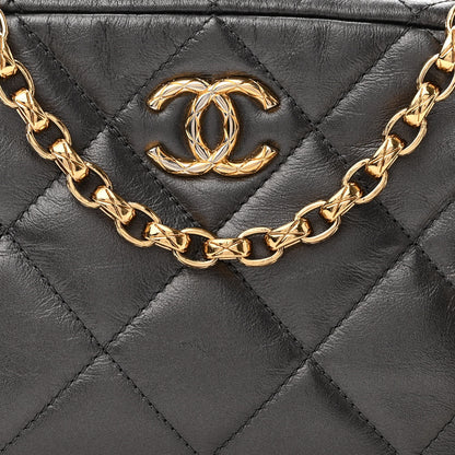 Chanel Metallic Calfskin Pearl Quilted CC Mini Camera Case Ruthenium 8 of 12