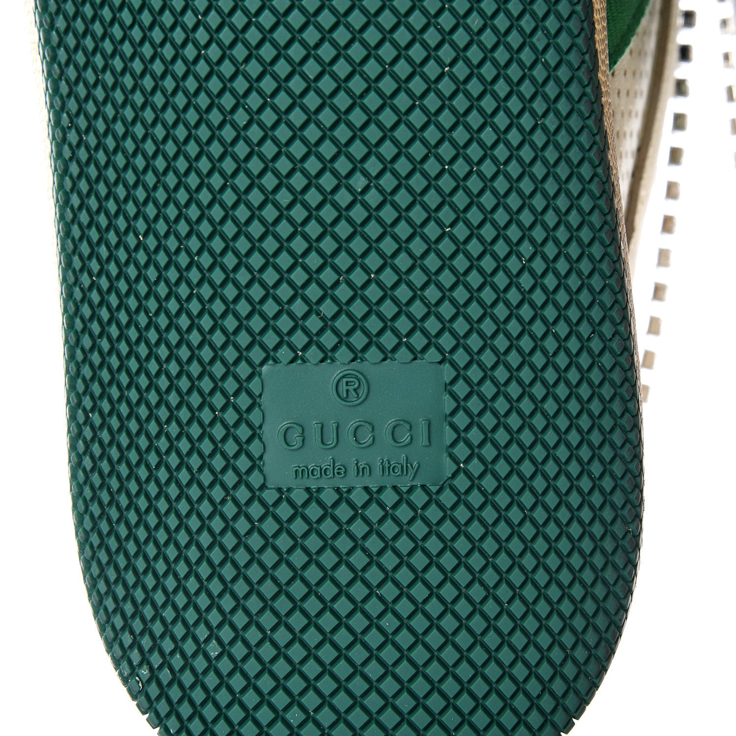 Gucci Nubuck Calfskin Web Removable Crystals Mens Screener Sneakers 8 Dusty Milk New Mystic White 8 of 12