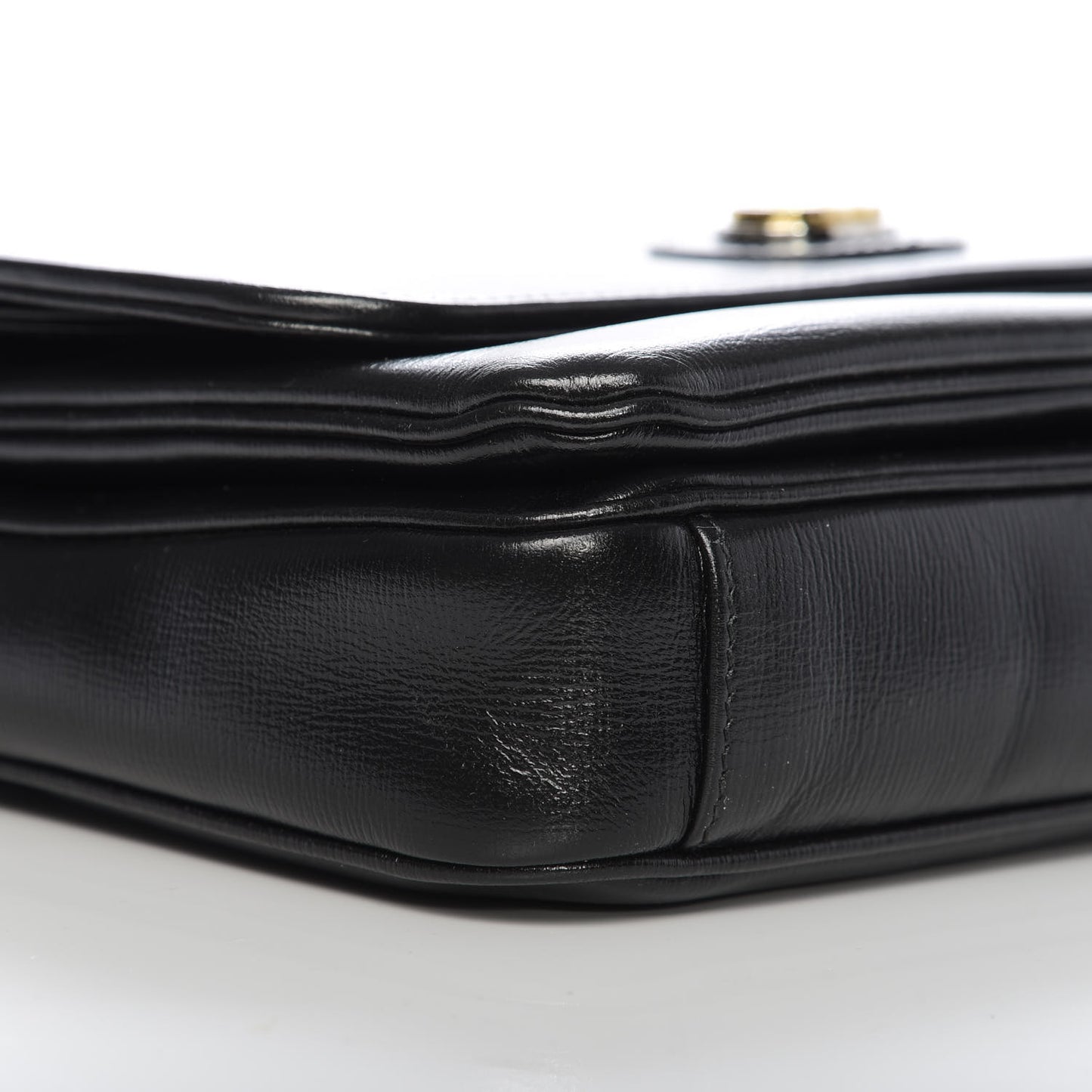 Azalea Calfskin Small Marina Chain Shoulder Bag Black