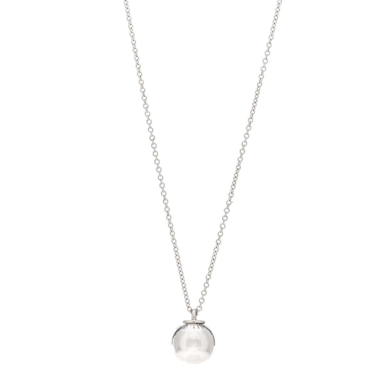 Tiffany Sterling Silver 12.75mm HardWear Ball Pendant Necklace 1 of 5