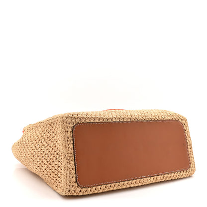 Louis Vuitton Raffia Calfskin Saint Tropez OnTheGo MM Natural Orange 5 of 12