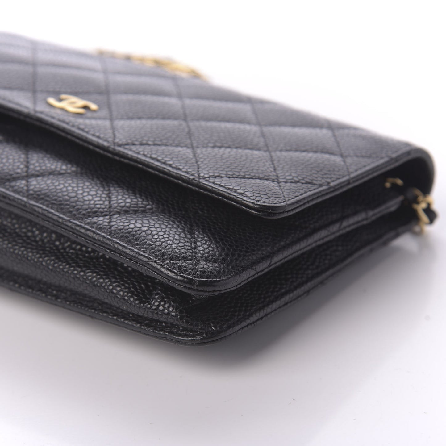 Caviar Quilted Wallet On Chain WOC Black