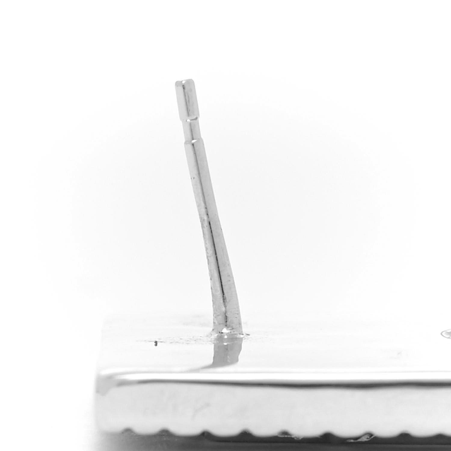 Chanel Metal Crystal Cha-Nel Logo Drop Earrings Silver 5 of 7