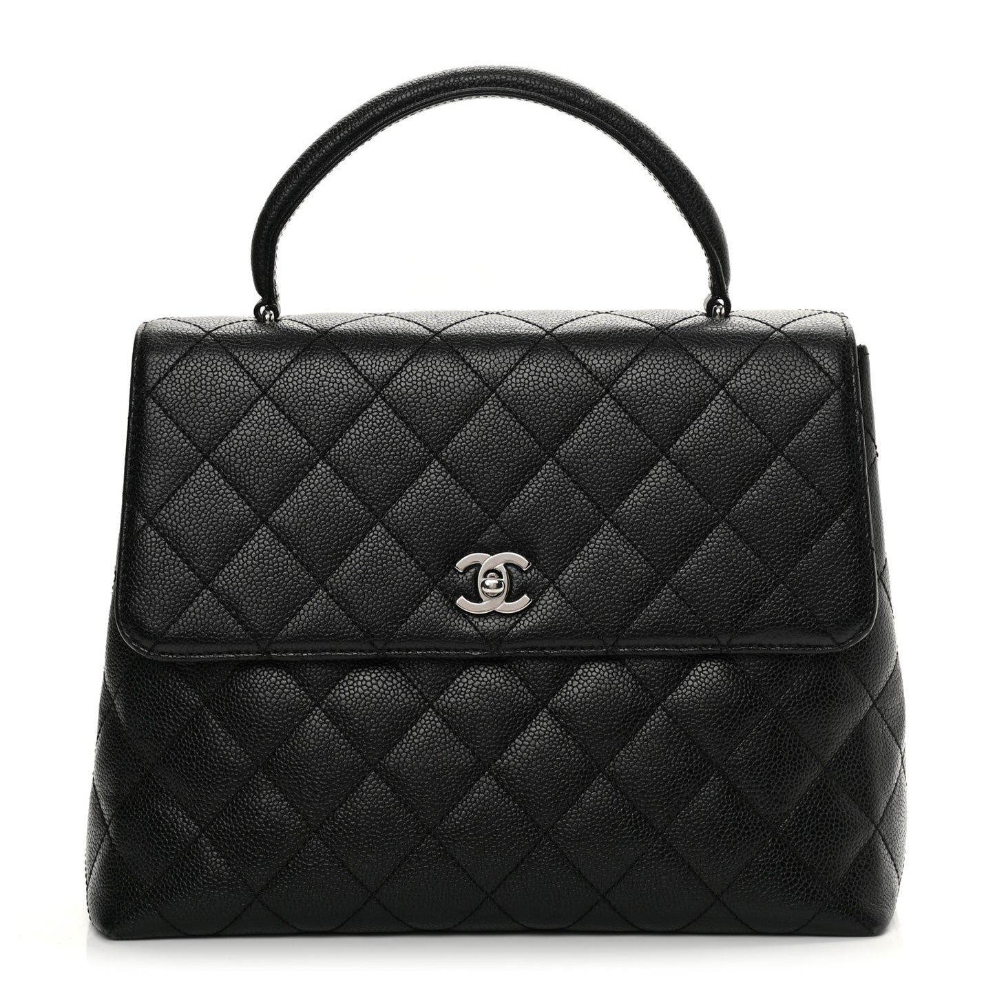 Caviar Quilted Jumbo Kelly Flap Black