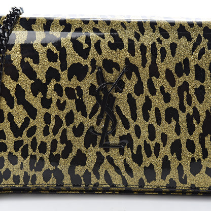 Saint Laurent Patent Leopard Print Monogram Chain Wallet Leopard Black Gold 9 of 9