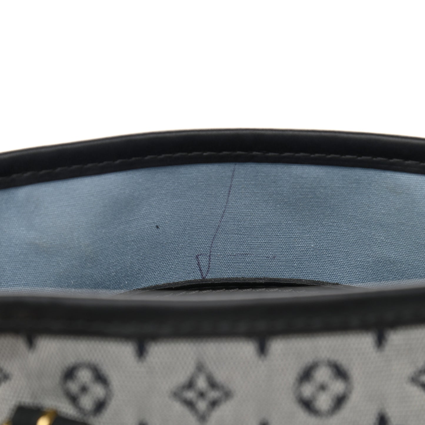 Mini Lin Monogram Bucket Bag Blue