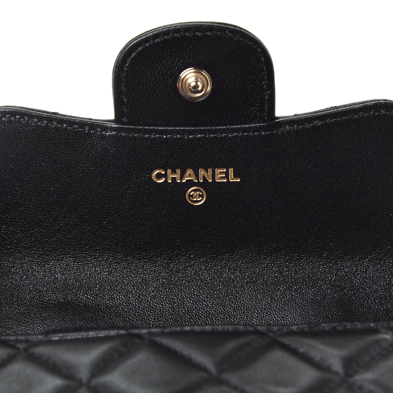 Chanel Lambskin Quilted Top Handle Flap Coin Purse With Chain Black 7 of 10