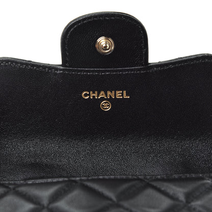 Chanel Lambskin Quilted Top Handle Flap Coin Purse With Chain Black 7 of 10