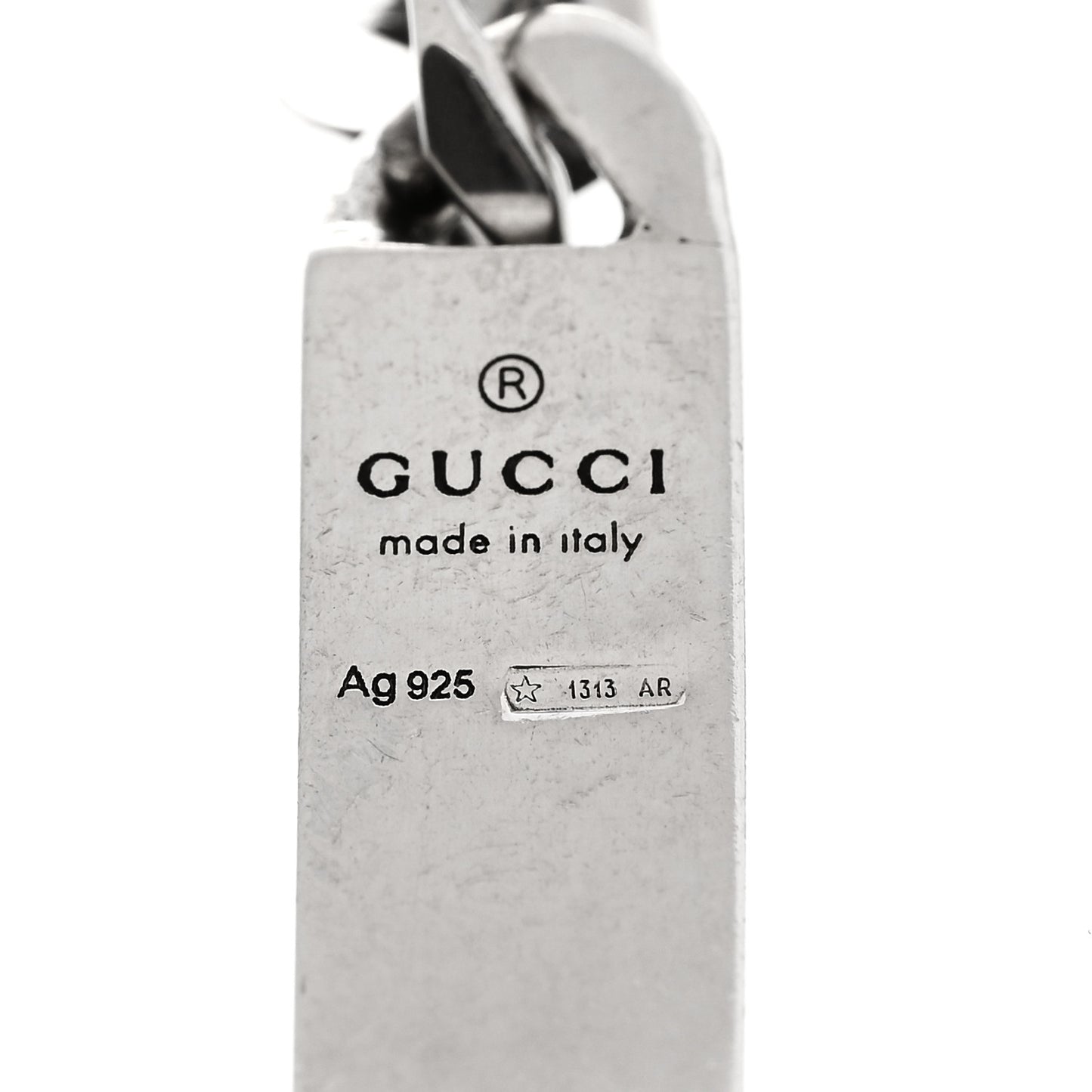 Sterling Silver GucciGhost Hamlet Skull ID Chain Bracelet
