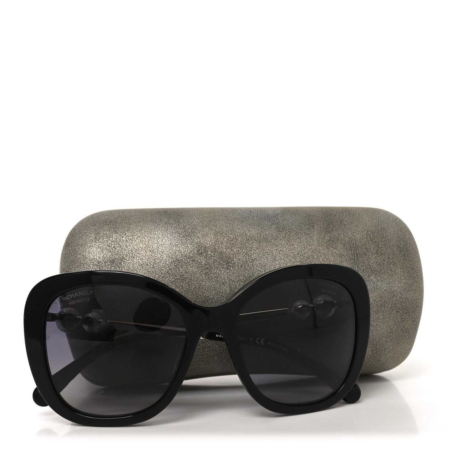Acetate Polarized Butterfly Winter Pearl Sunglasses 5339-H-A Black