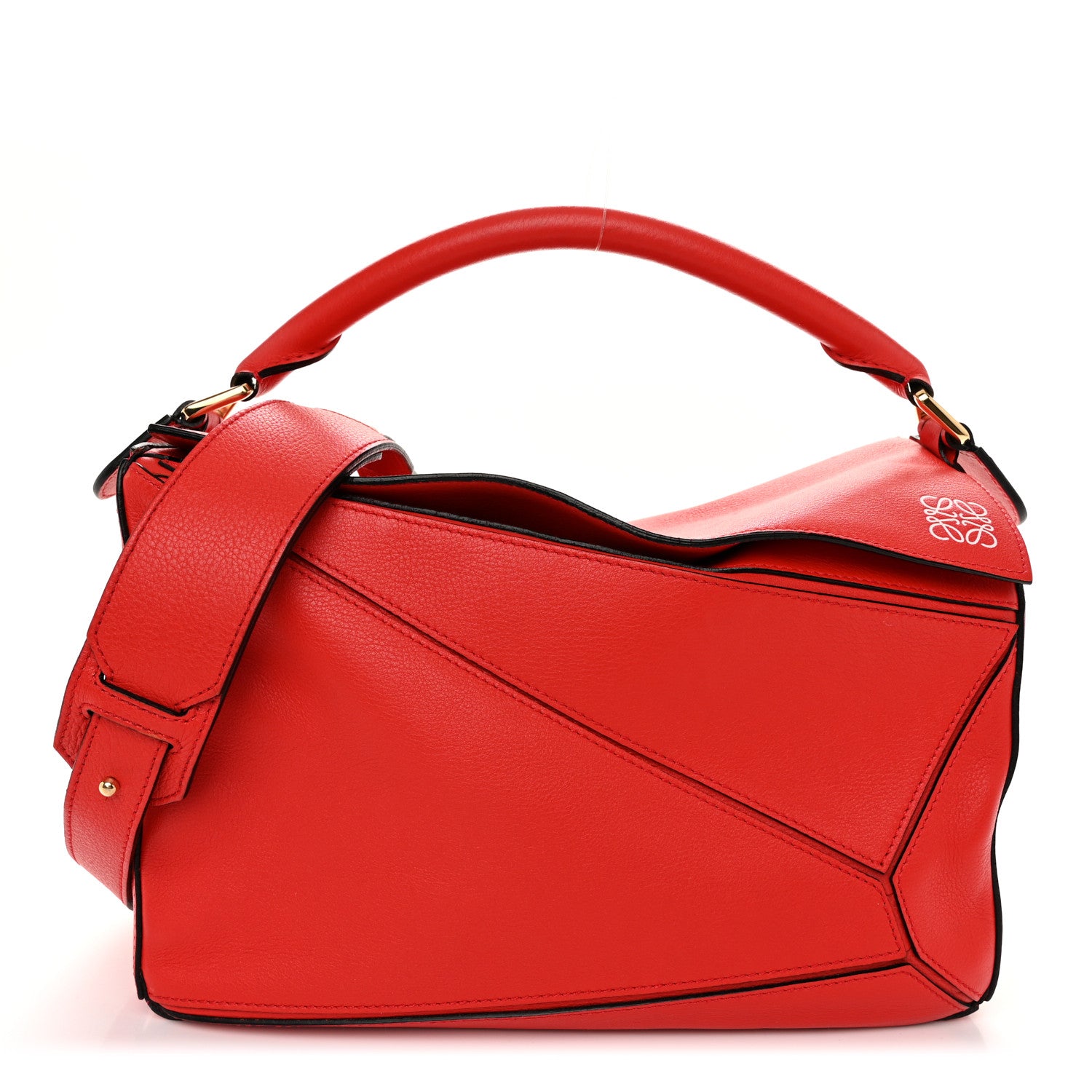 Loewe Calfskin Medium Puzzle Bag Scarlet 1 of 13