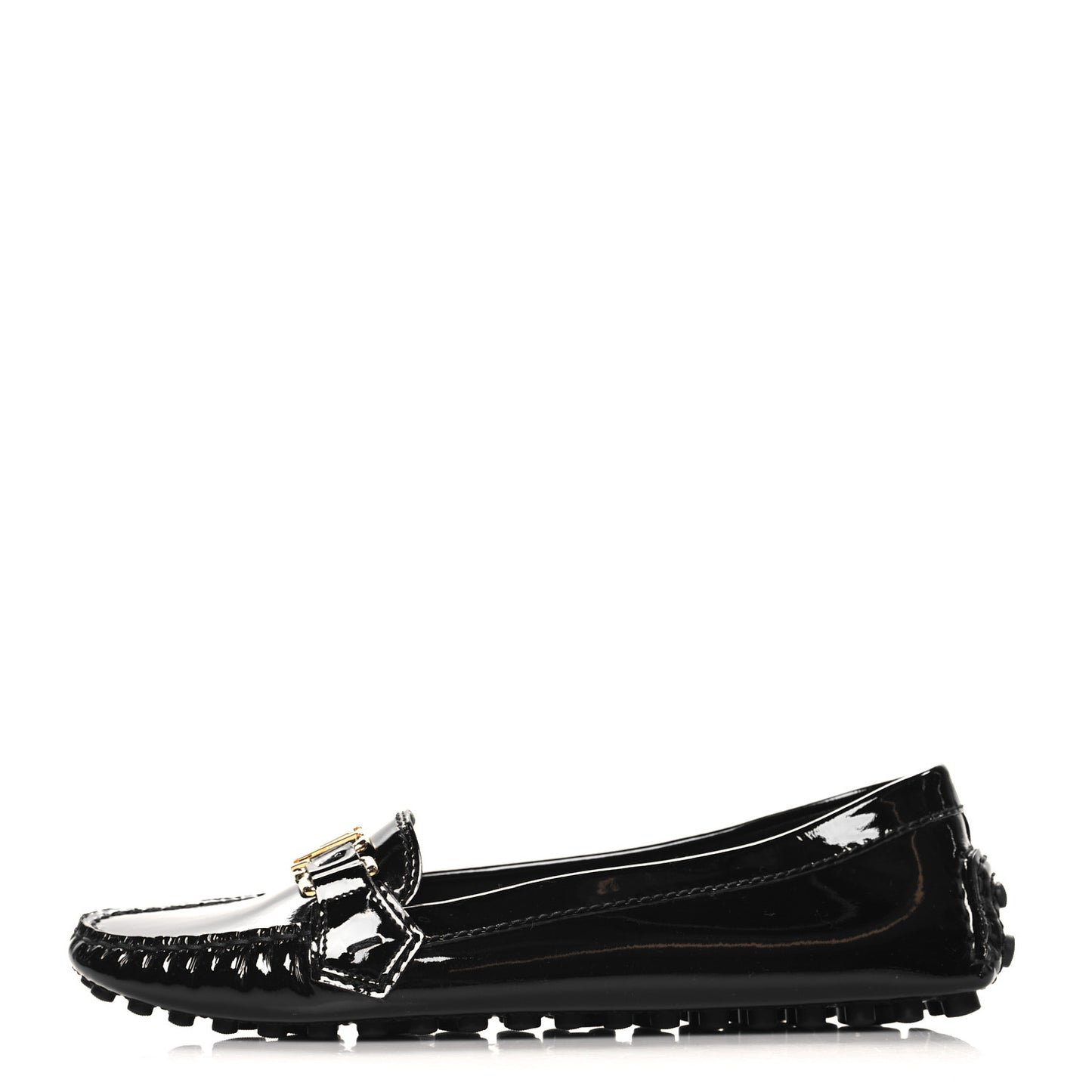 Patent Calfskin Oxford Loafers 40 Black