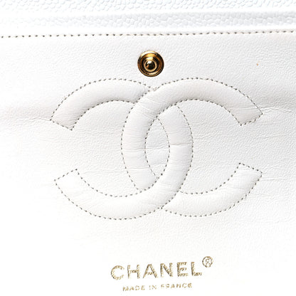 Chanel Caviar Quilted Medium Double Flap White 11 of 16