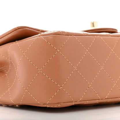 Chanel Lambskin Quilted Mini Rectangular Flap Brown 9 of 10
