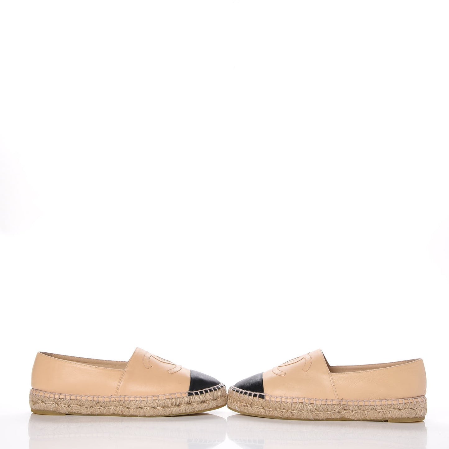 Lambskin CC Espadrilles 38 Beige Black